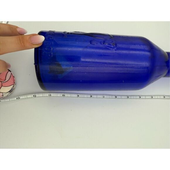 Vintage Cobalt Blue Glass Milk Bottle ‘Absolutely Pure Milk’ The Milk Protector - Picture 3 of 7